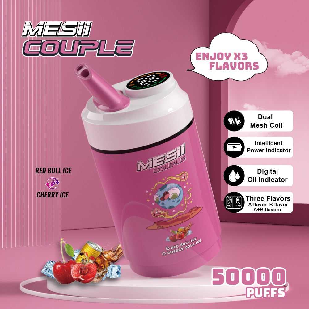 Mesii Couple - Dual Flavor Vape 50,000 Puffs 5% Nicotine Disposable Rechargeable
