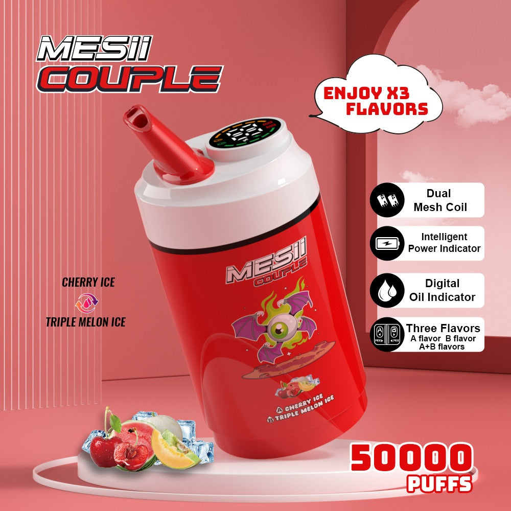 Mesii Couple - Dual Flavor Vape 50,000 Puffs 5% Nicotine Disposable Rechargeable