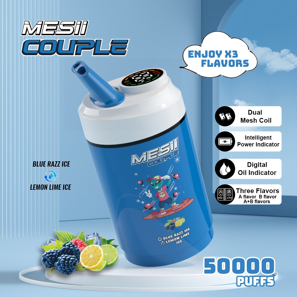 Mesii Couple - Dual Flavor Vape 50,000 Puffs 5% Nicotine Disposable Rechargeable