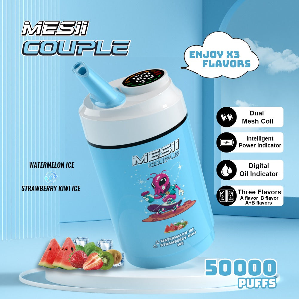 Mesii Couple - Dual Flavor Vape 50,000 Puffs 5% Nicotine Disposable Rechargeable