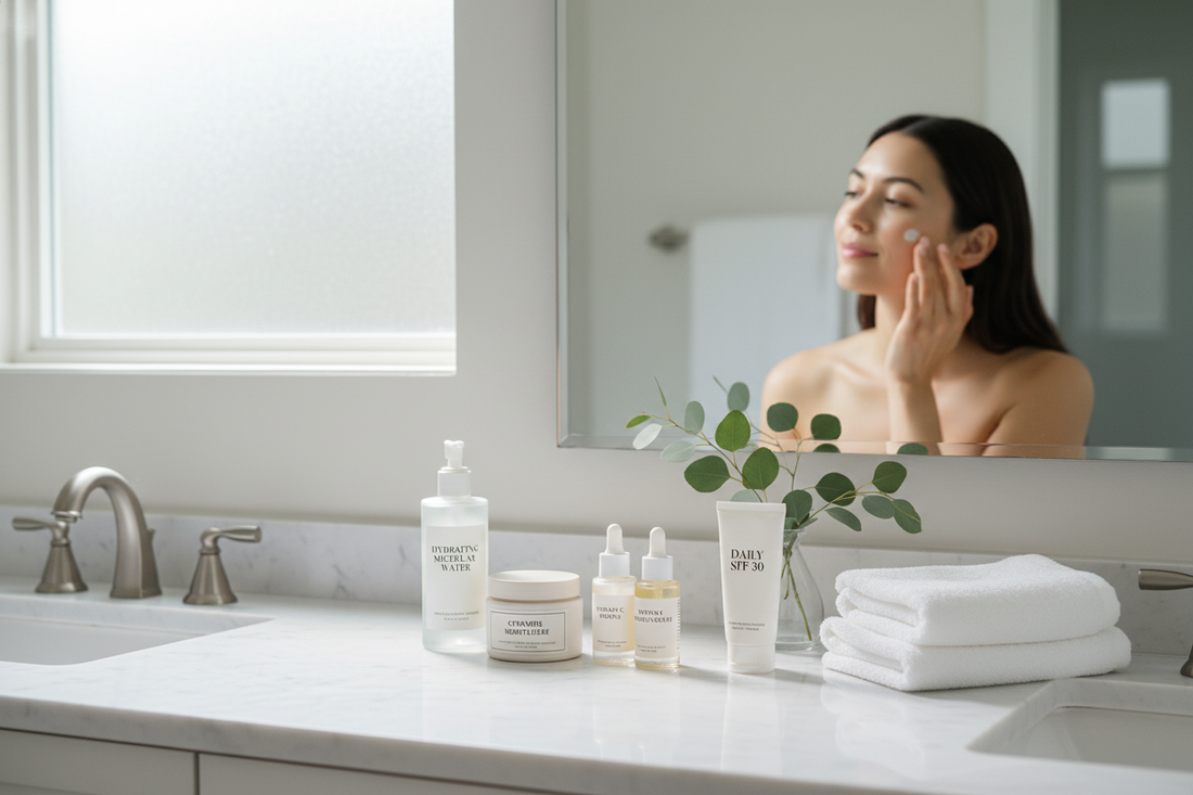 Affordable skincare routine essentials for glowing skin with i use this for self-care at home