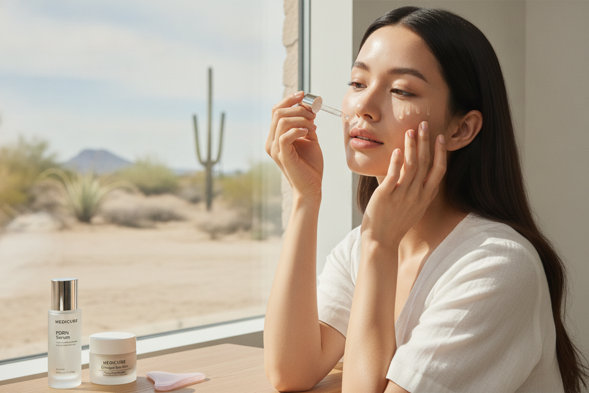 Applying PDRN ampoules for desert-damaged skin to reduce transepidermal water loss in dry climates