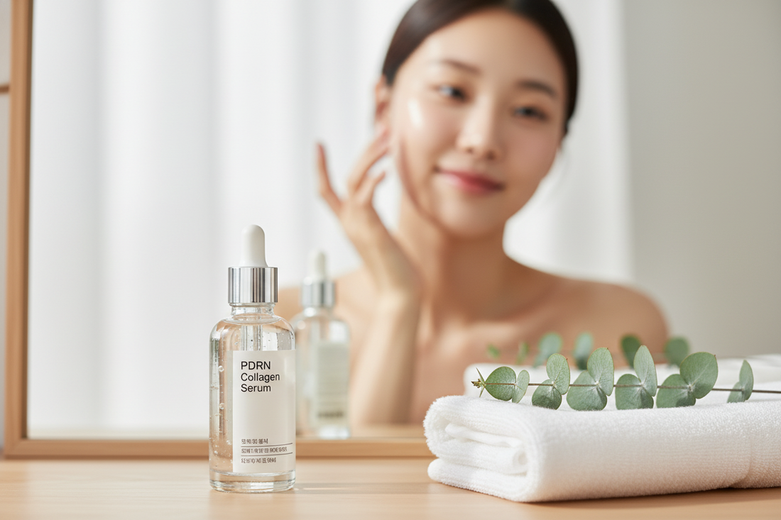 PDRN collagen serum for glowing skin in an easy at-home beauty routine for beginners and budget shoppers