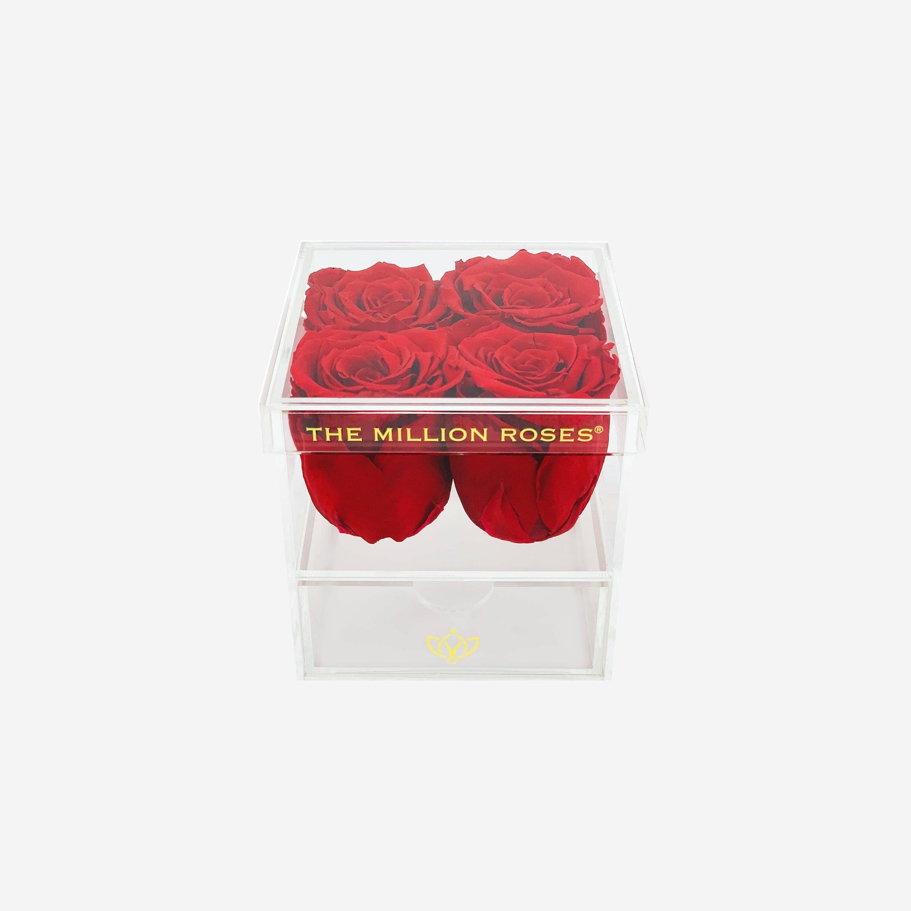 Acrylic 4 Drawer Box | Red Roses
