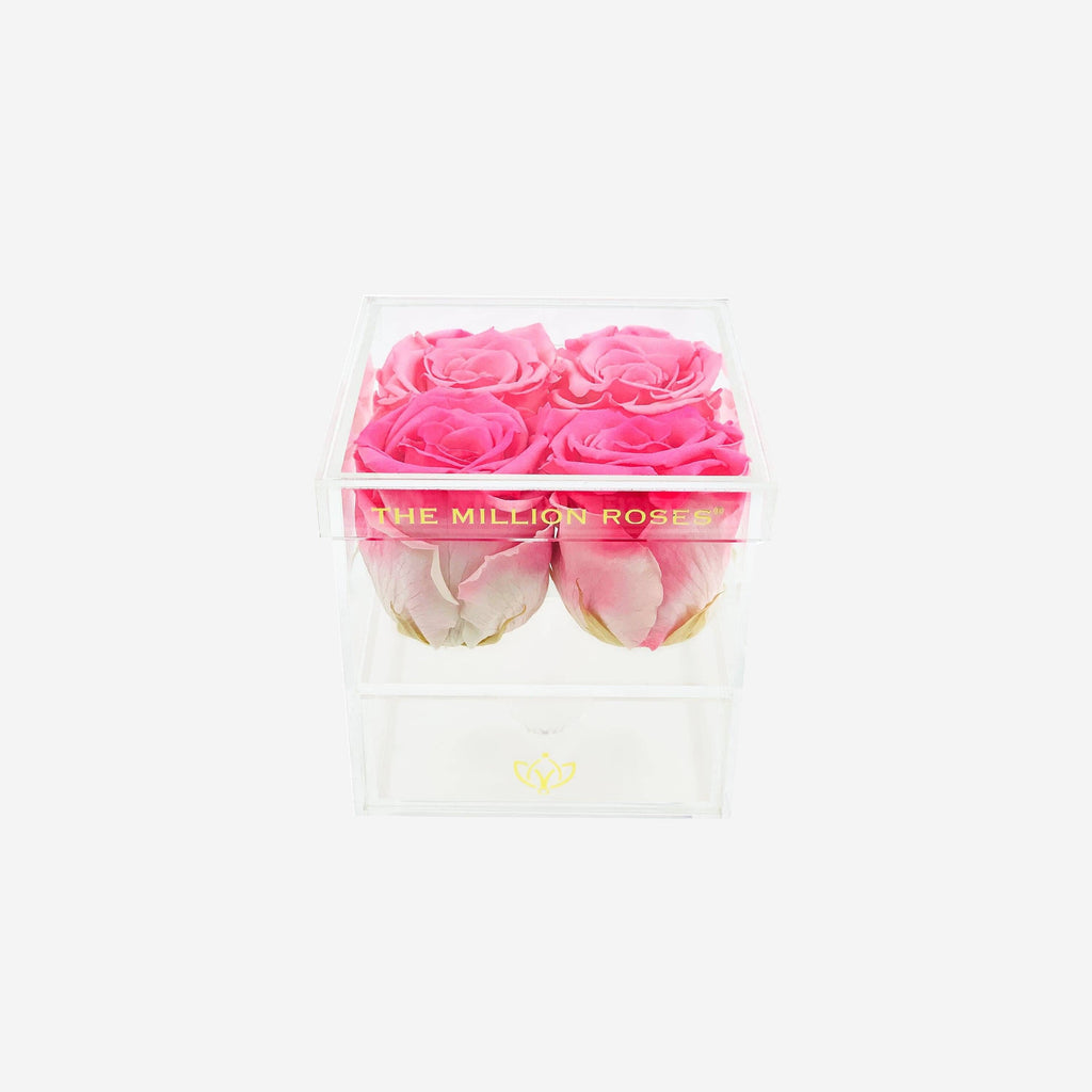 Acrylic 4 Drawer Box | Candy Pink Roses