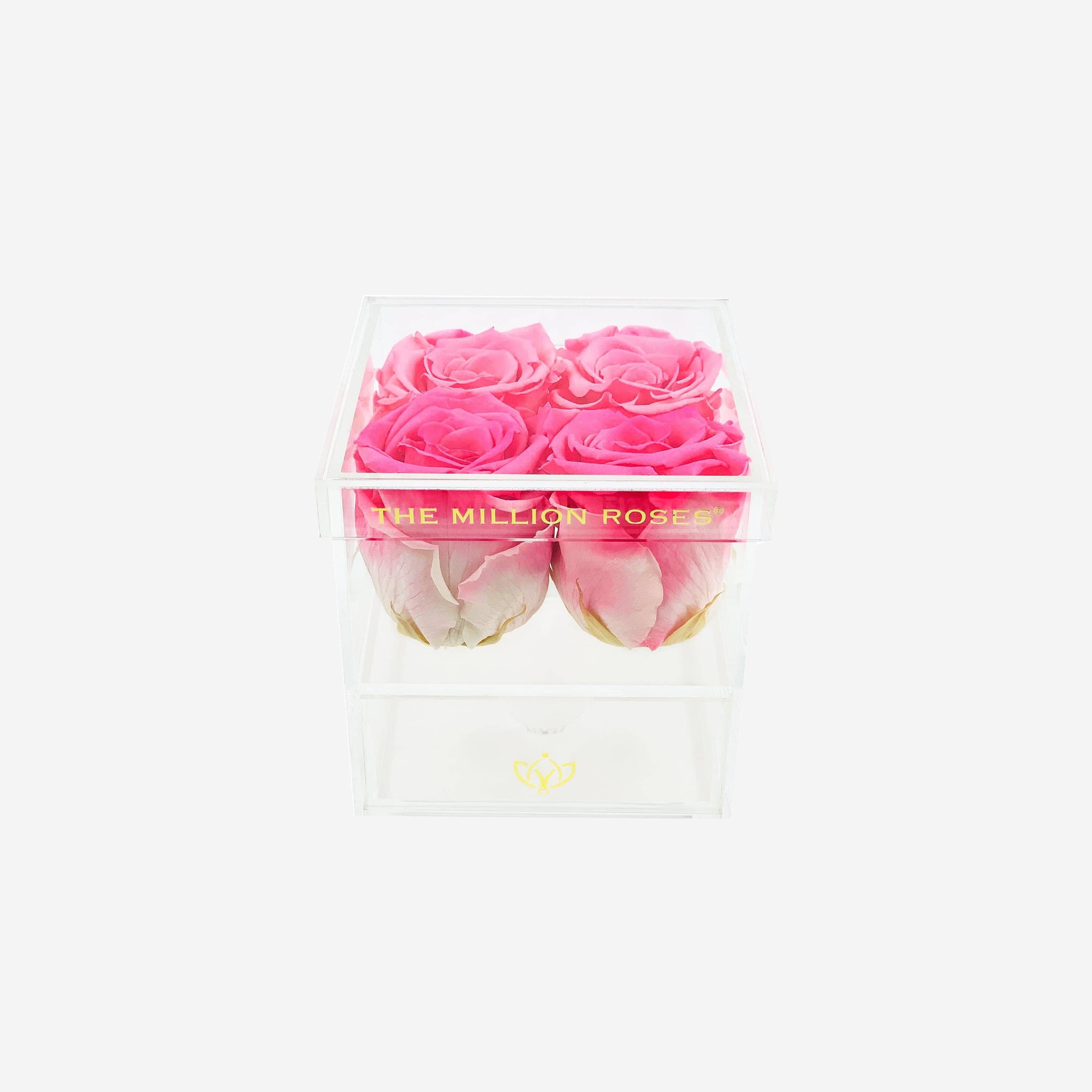 Acrylic 4 Drawer Box | Candy Pink Roses