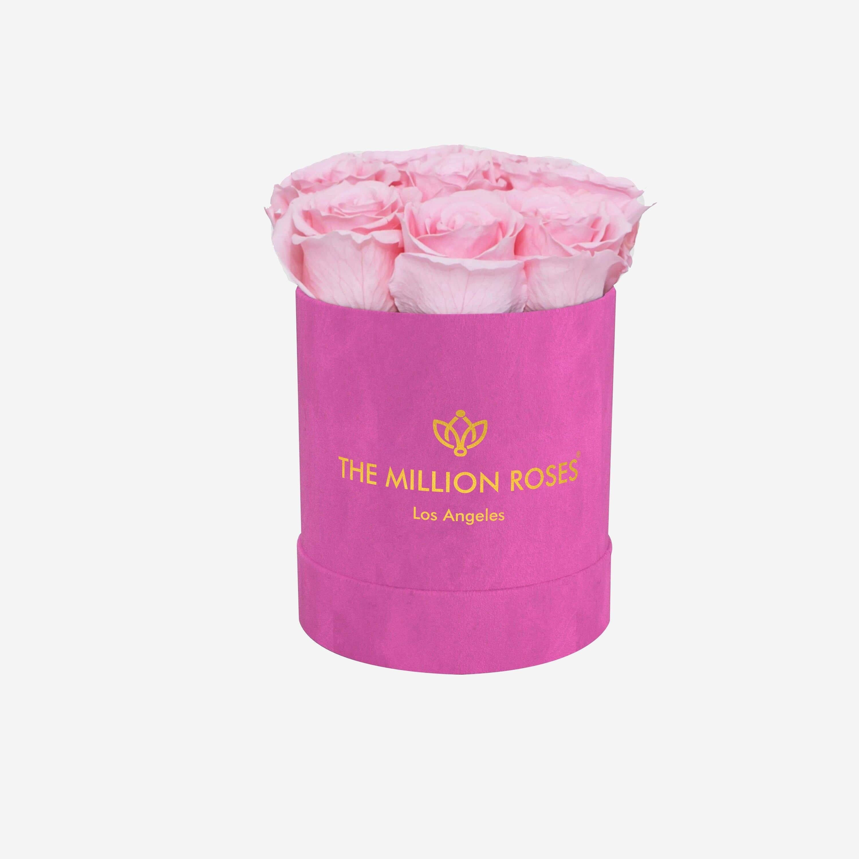 Basic Hot Pink Suede Box | Light Pink Roses