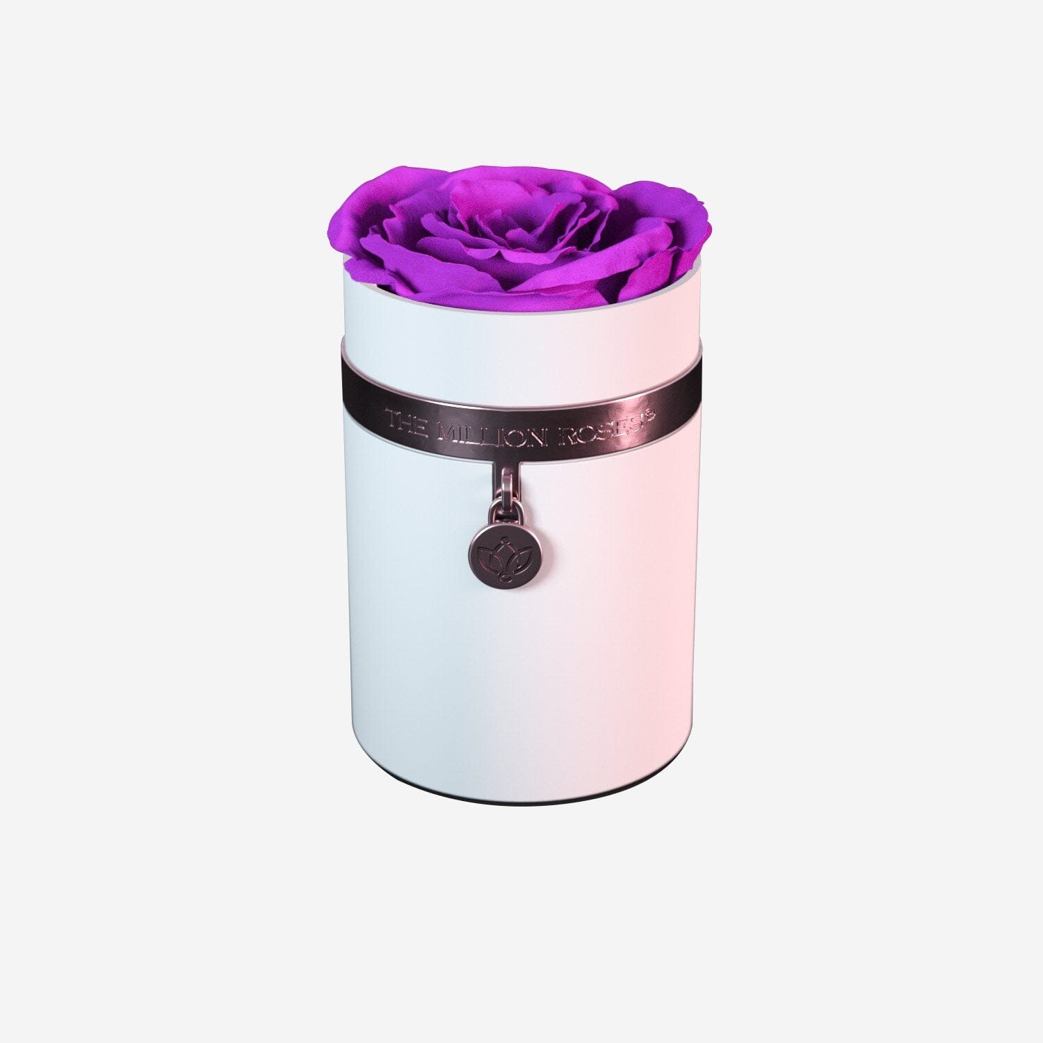 One in a Million™ Round White Box | Charm Edition | Bright Purple Rose
