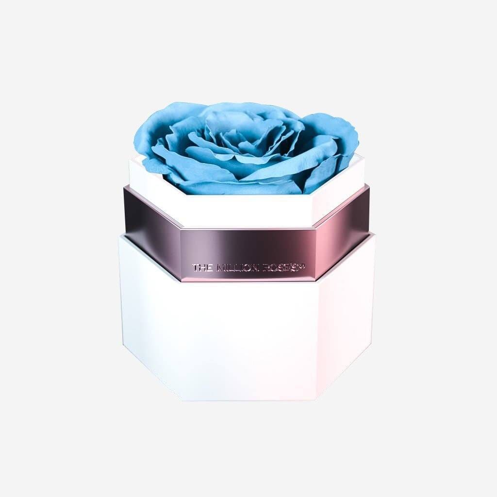 One in a Million™ White Hexagon Box | Light Blue Rose