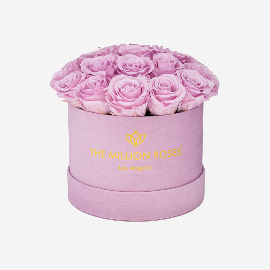 Classic Light Pink Suede Dome Box | Light Pink Roses
