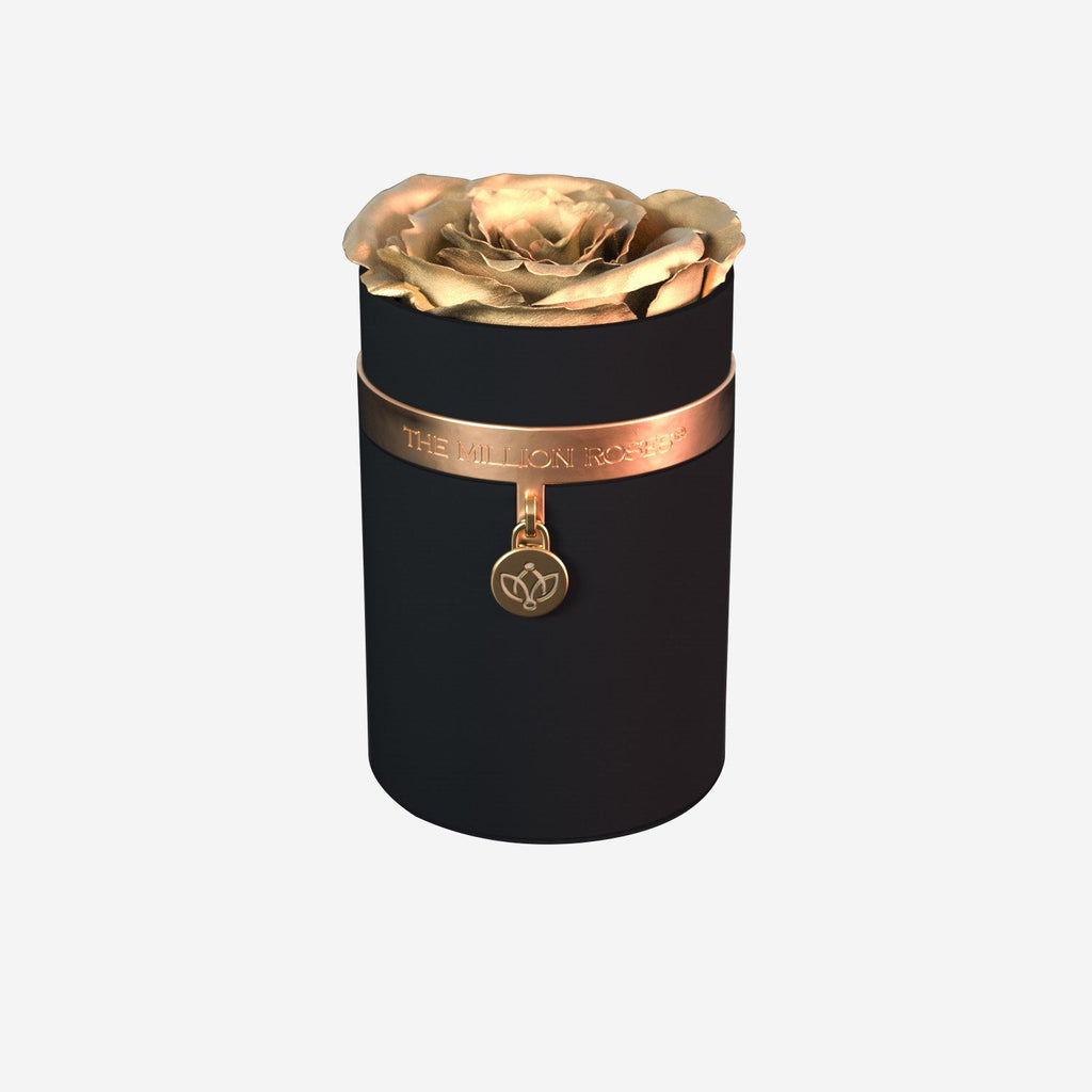 One in a Million™ Round Black Box | Charm Edition | Gold Rose