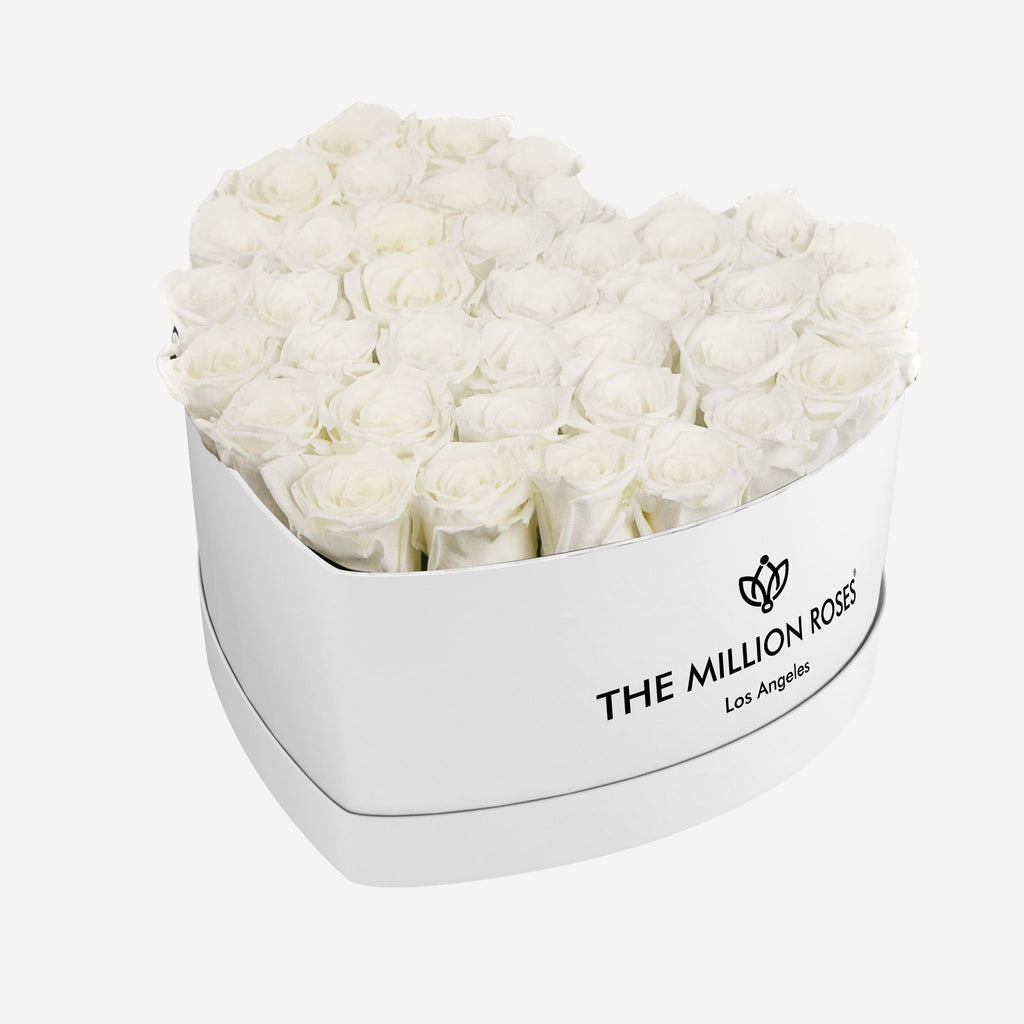 Heart White Box | White Roses