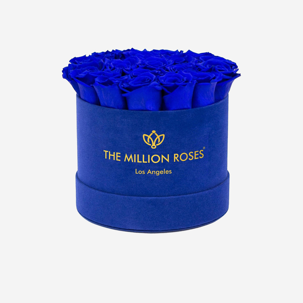 Classic Royal Blue Suede Box | Royal Blue Roses