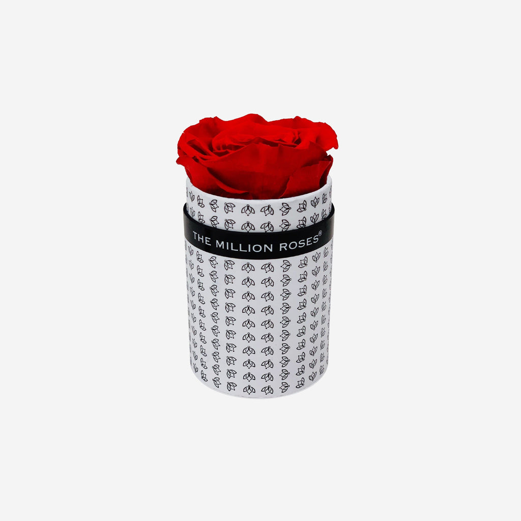 Single White Monogram Box | Red Rose