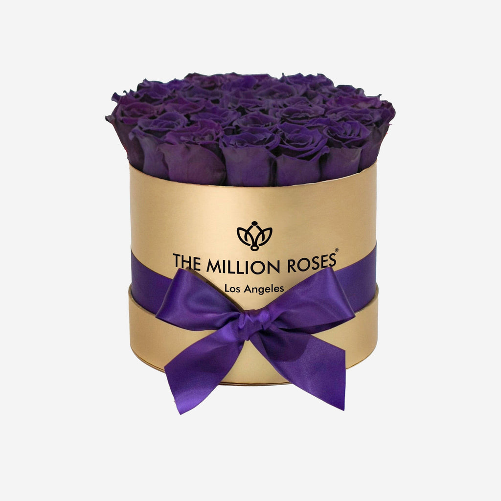 Classic Gold Box | Dark Purple Roses