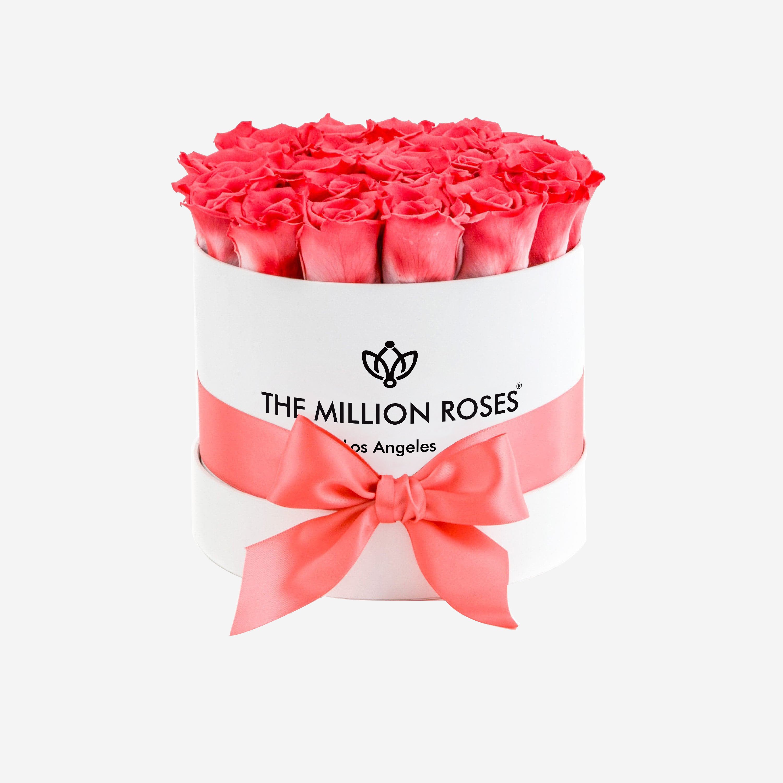 Classic White Box | Coral Roses