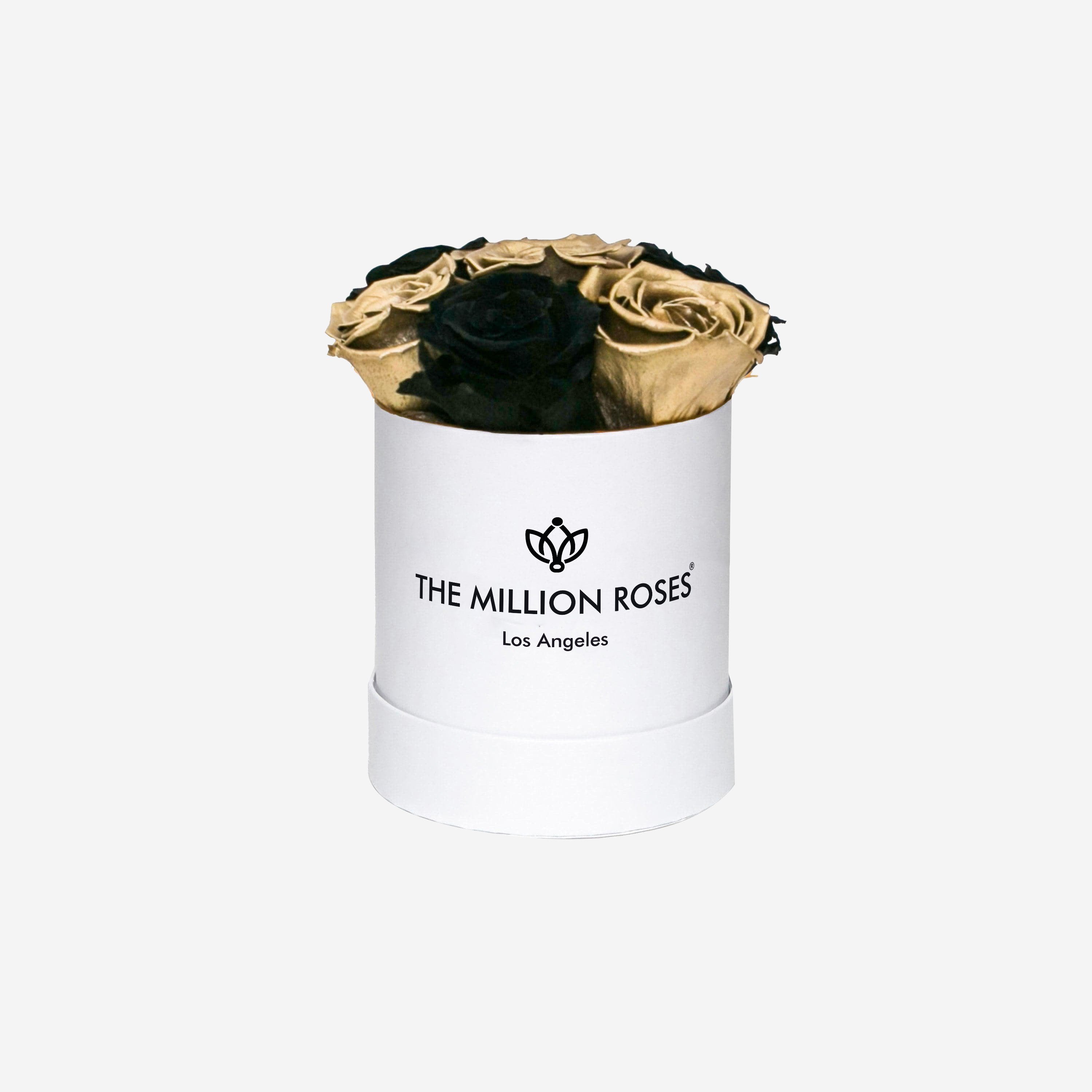 Basic White Box | Black & Gold Roses