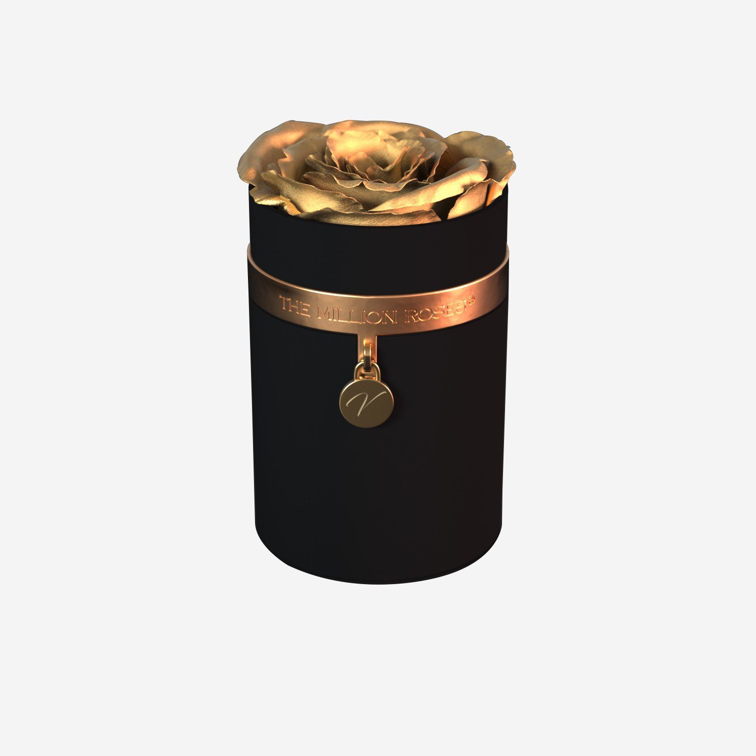 One in a Million™ Round Black Box | Charm Edition | Gold Rose