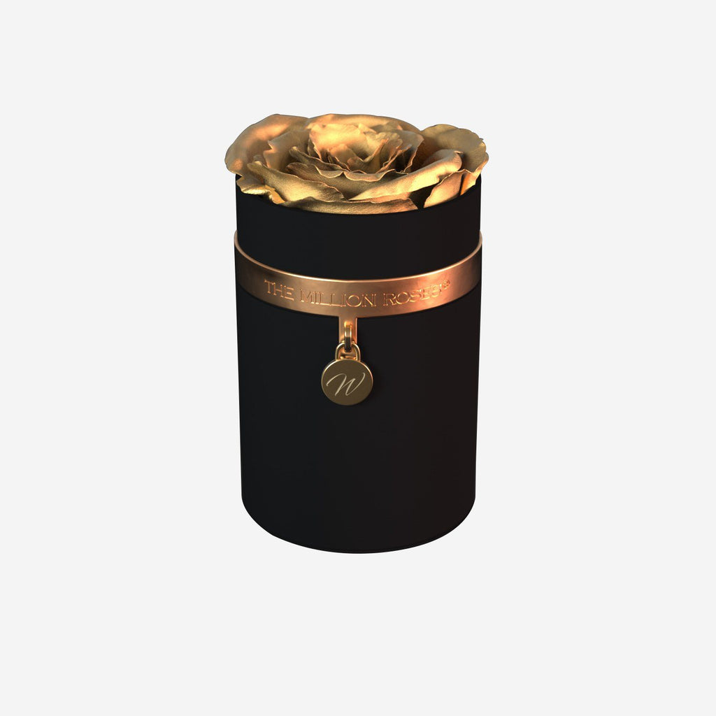 One in a Million™ Round Black Box | Charm Edition | Gold Rose
