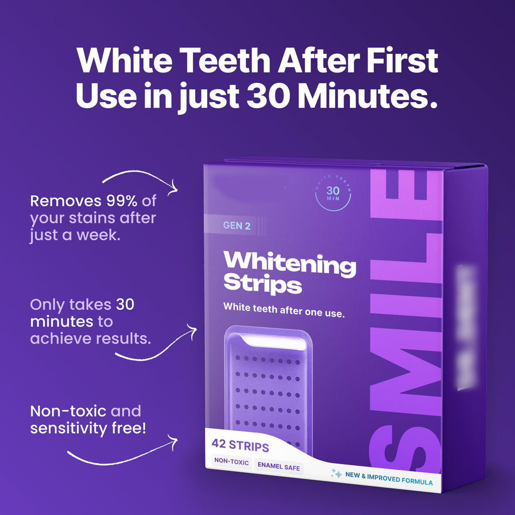 DRDENT Purple Teeth Whitening Strips - 7/21 Whitening Sessions - Safe for Enamel - Non Sensitive Teeth Whitening - Peroxide-Free