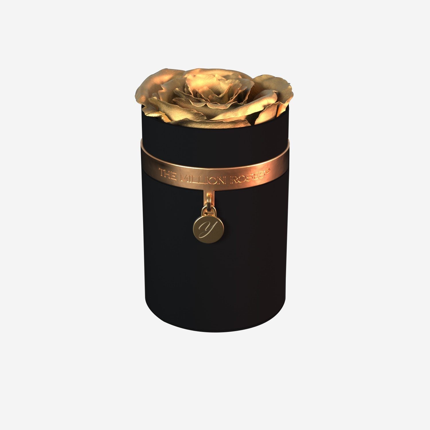 One in a Million™ Round Black Box | Charm Edition | Gold Rose