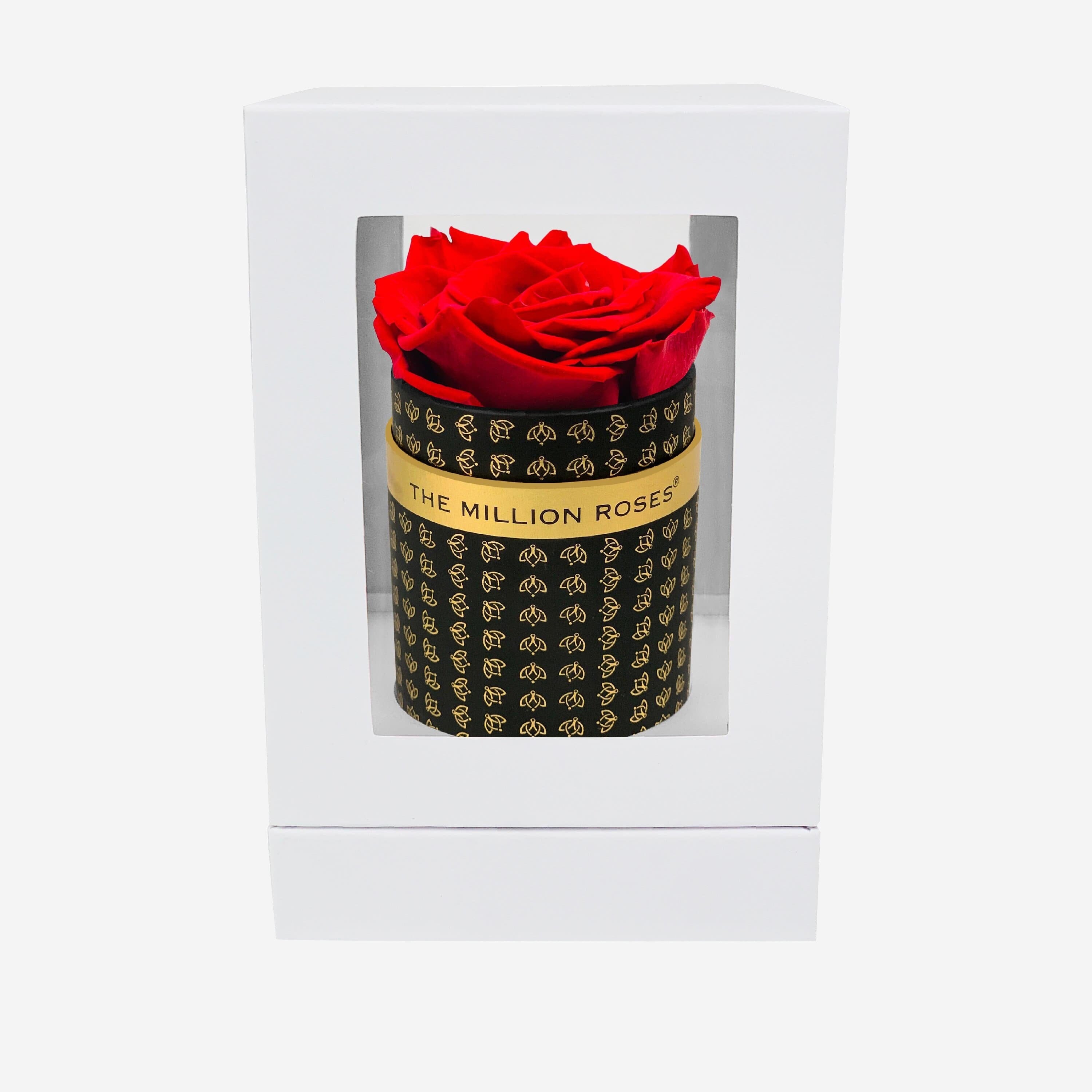 Single Black Monogram Box | Red Rose