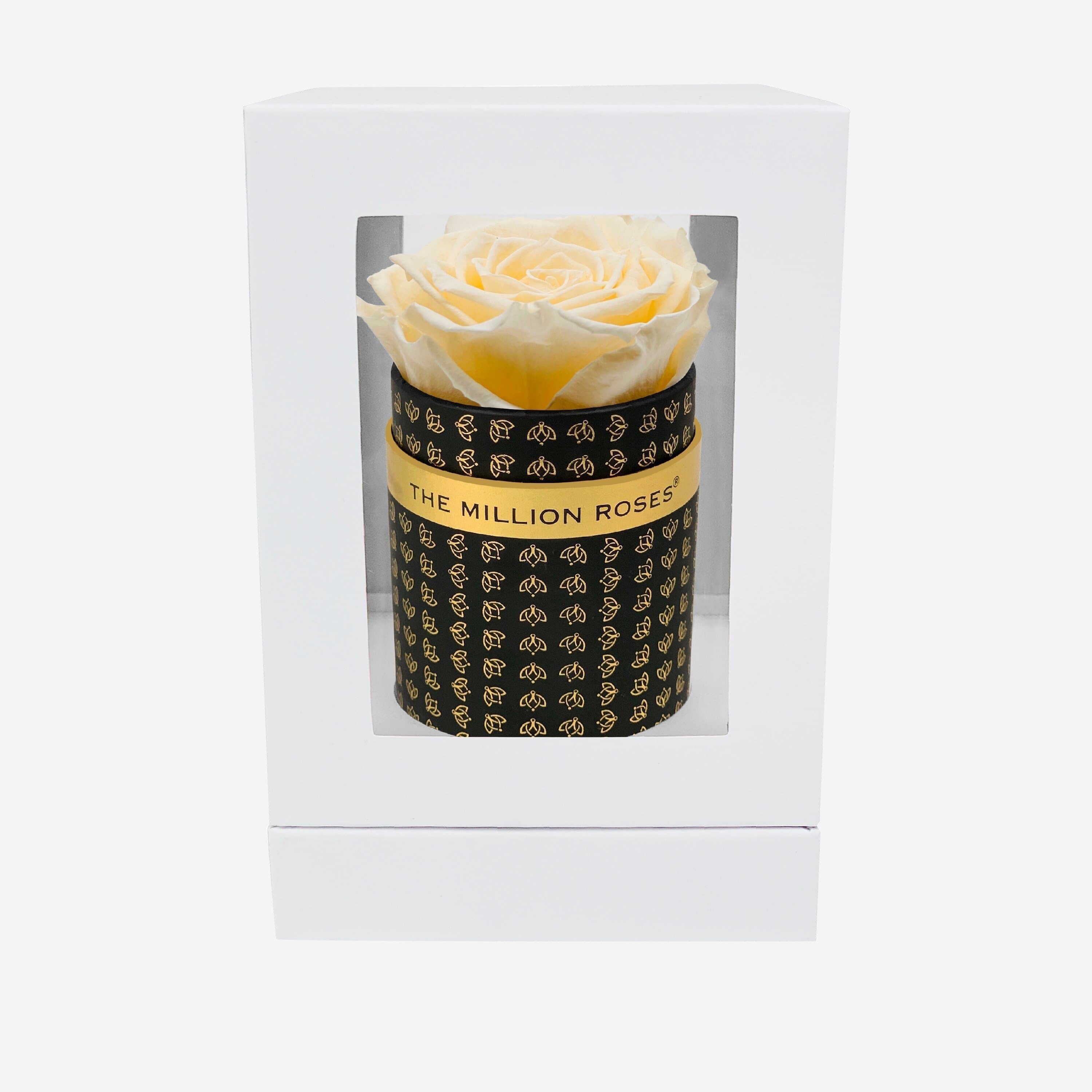 Single Black Monogram Box | Ivory Rose