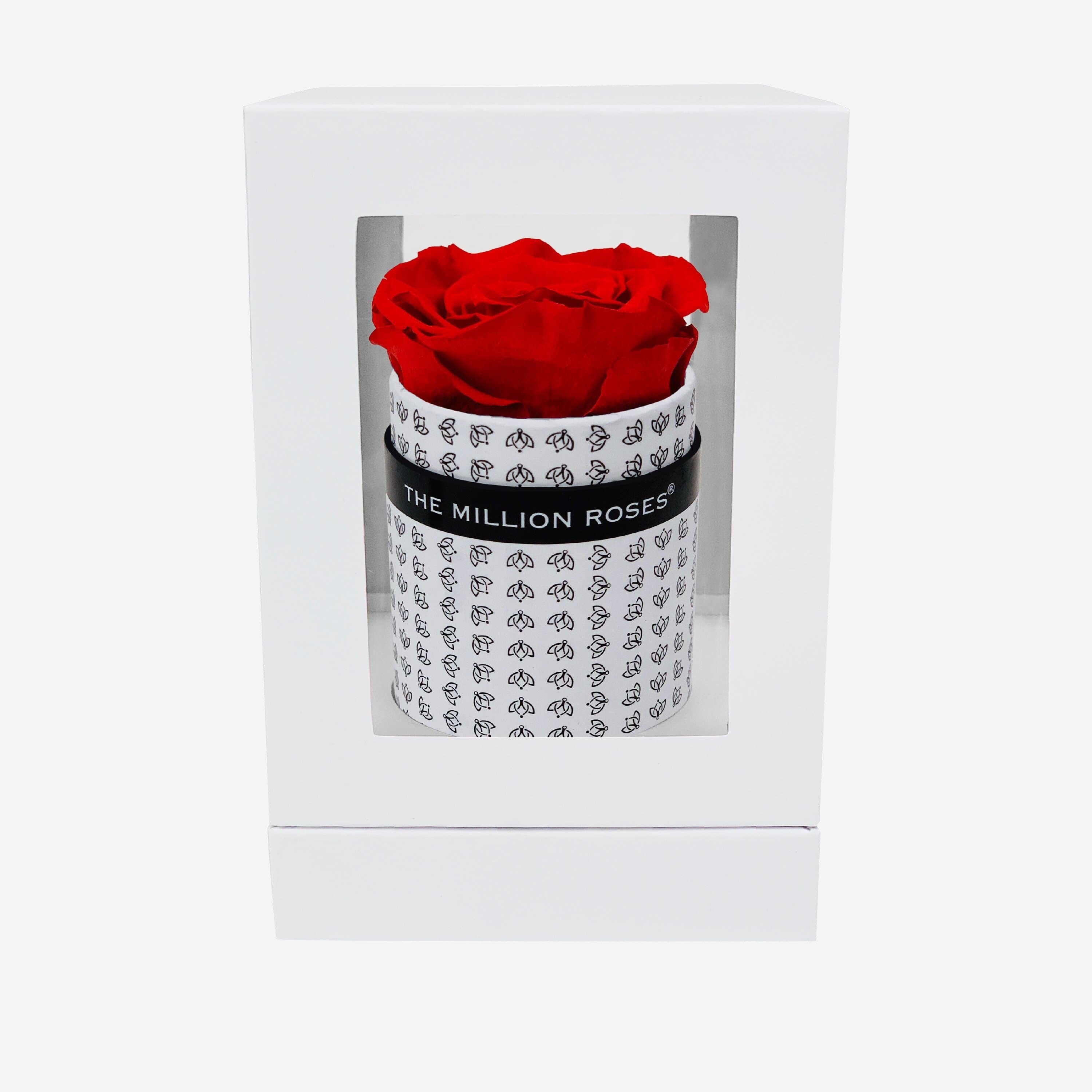 Single White Monogram Box | Red Rose