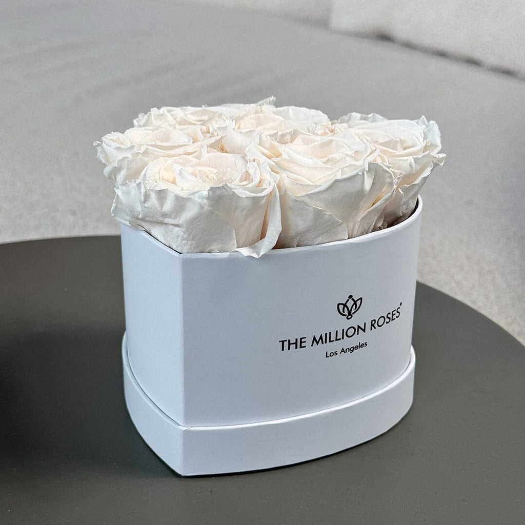 Baby Heart White Box | White Roses