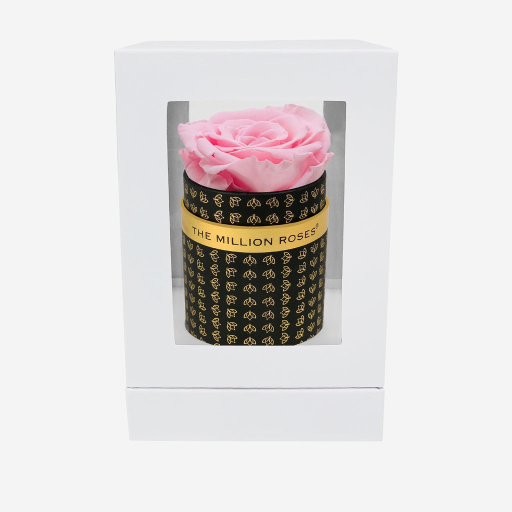 Single Black Monogram Box | Light Pink Rose