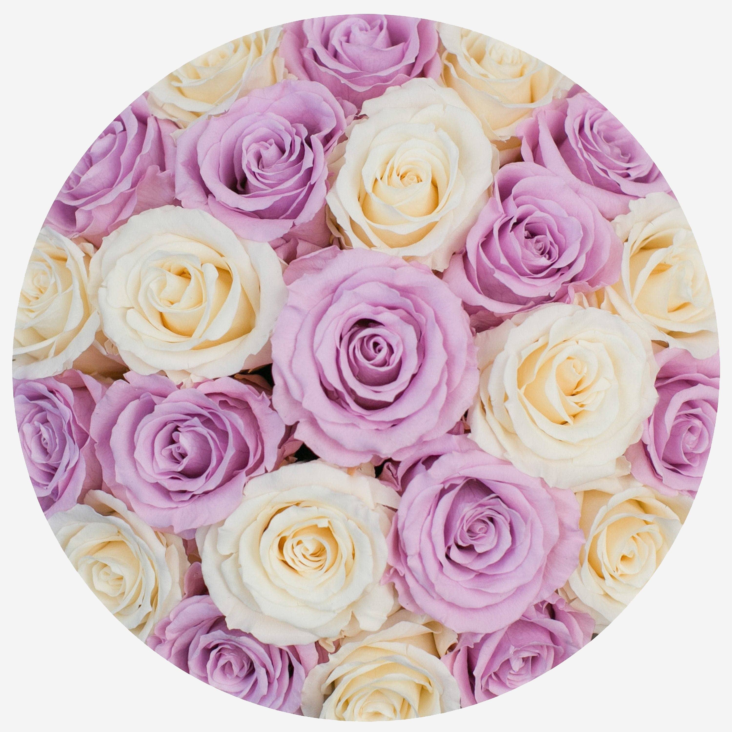 Classic Light Pink Suede Dome Box | White & Pink Roses