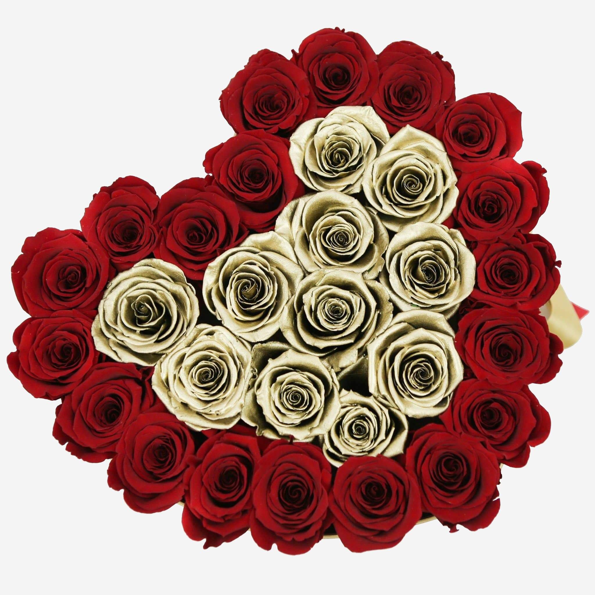 Heart Gold Box | Black Label Edition | Red & Gold Roses