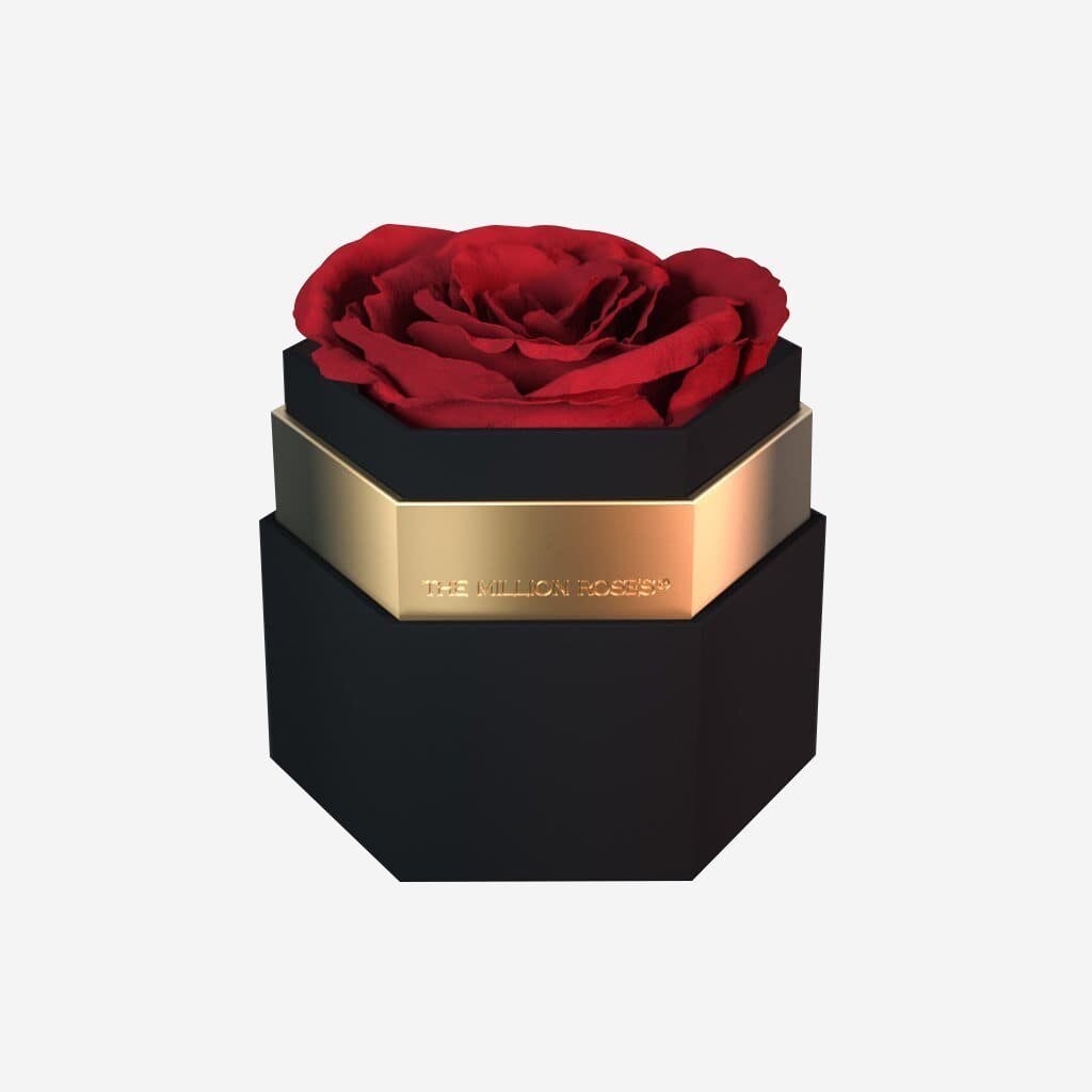 One in a Million™ Black Hexagon Box | Red Rose