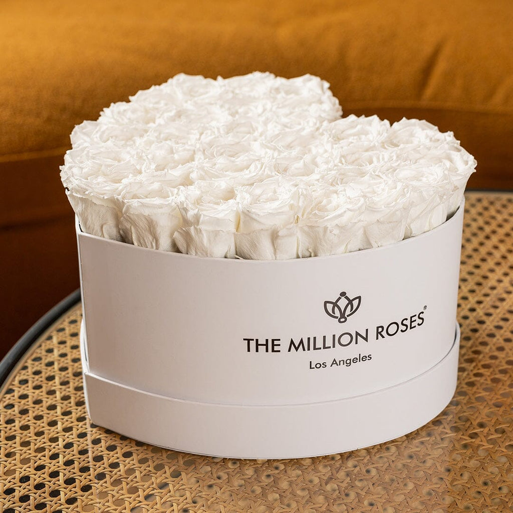 Heart White Box | White Roses