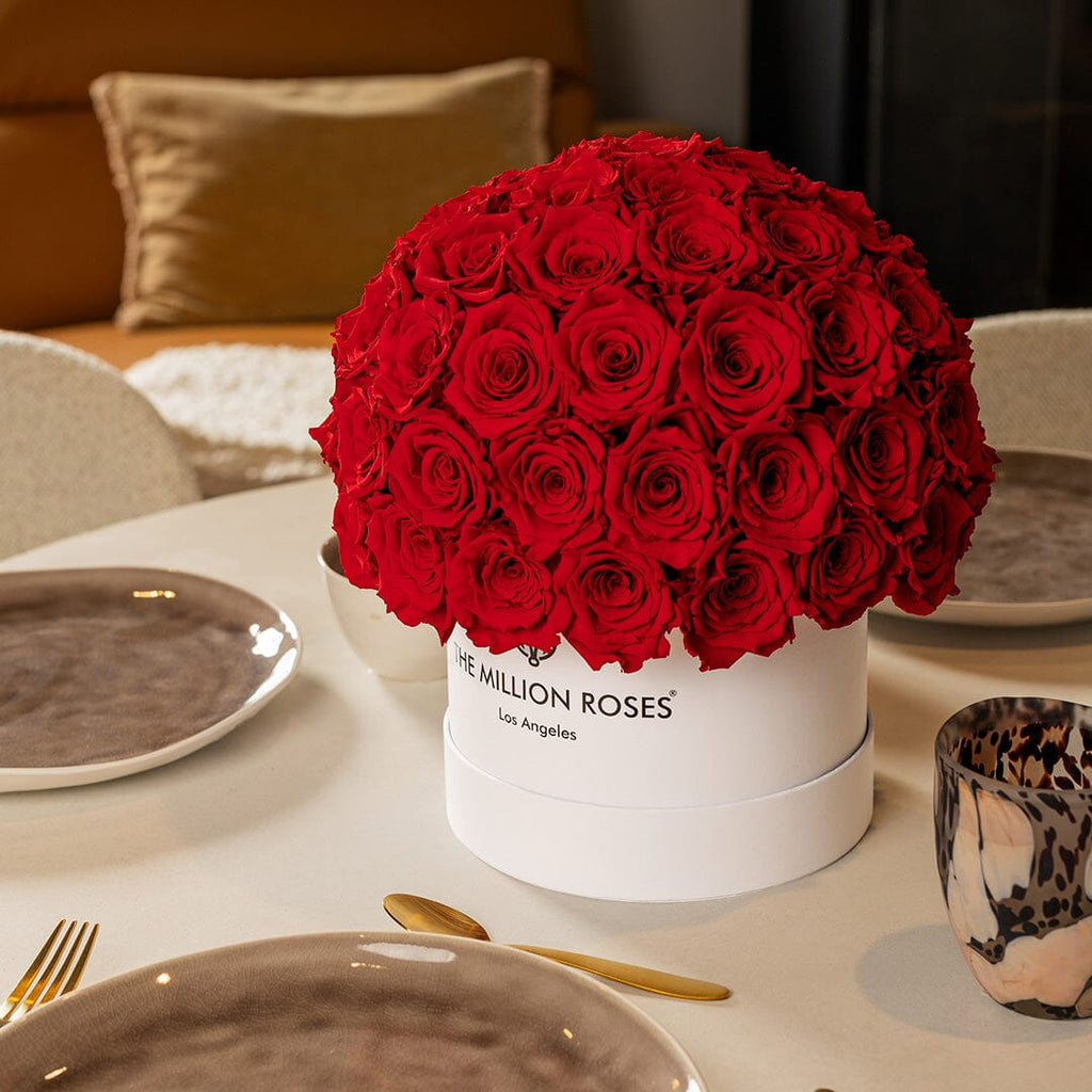 Classic White Superdome Box | Red Roses