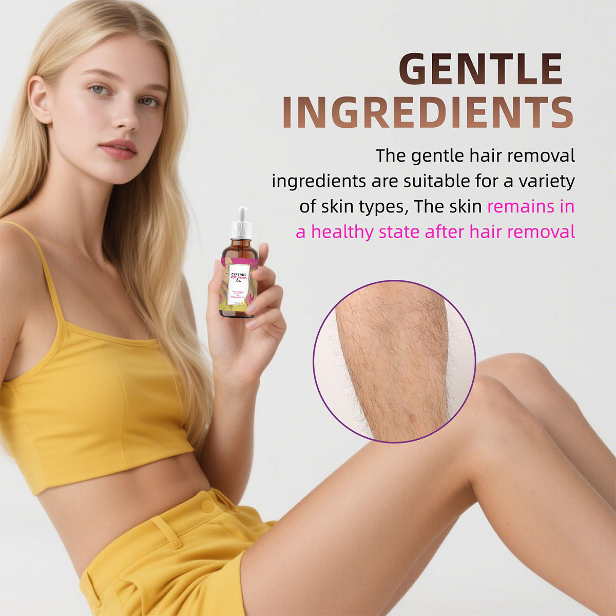 Cyperus Rotundus Oil for Hair Reduction