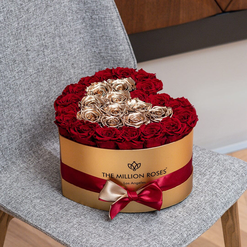 Heart Gold Box | Black Label Edition | Red & Gold Roses