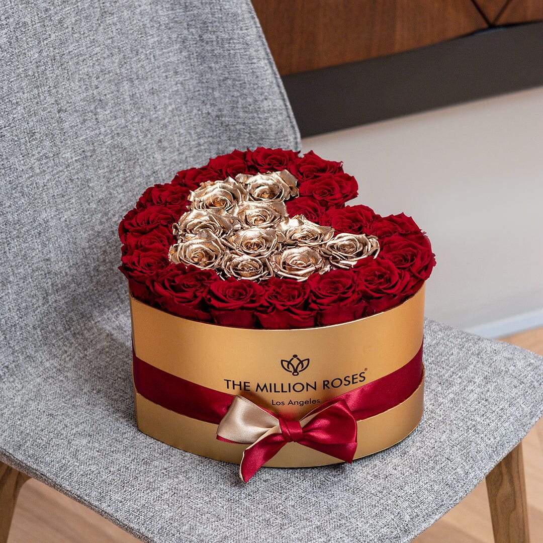 Heart Gold Box | Black Label Edition | Red & Gold Roses