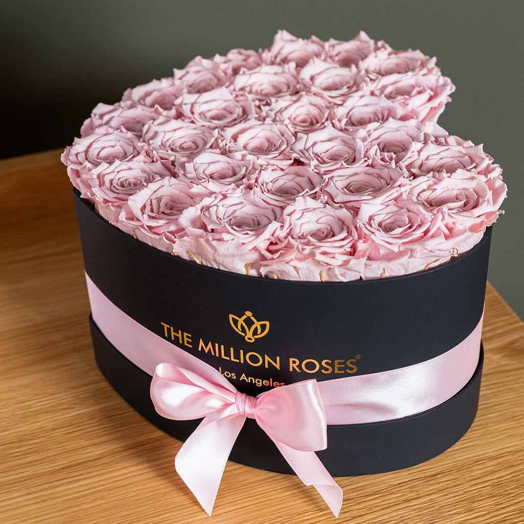 Heart Black Box | Light Pink Roses