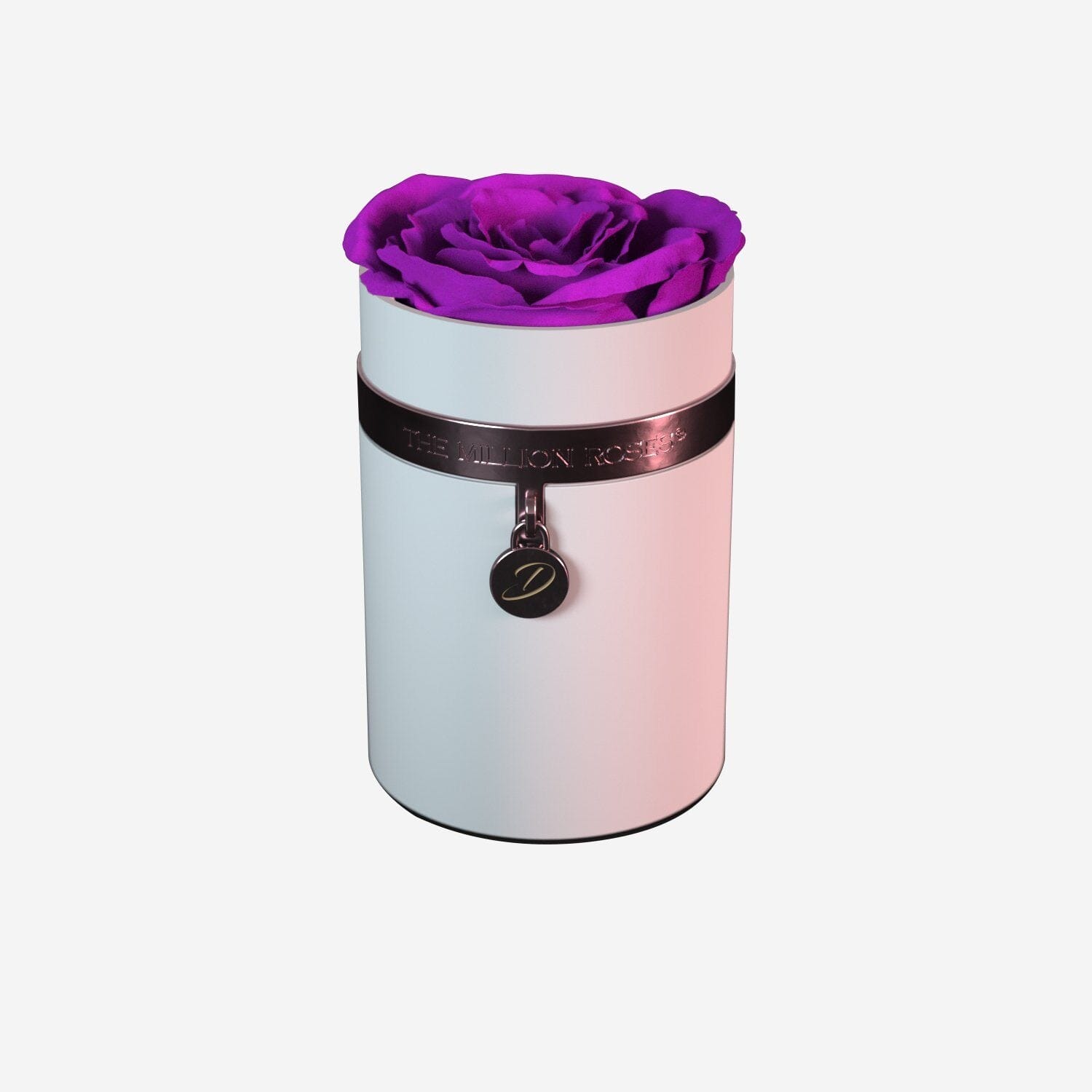 One in a Million™ Round White Box | Charm Edition | Bright Purple Rose