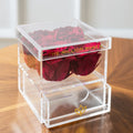Acrylic 4 Drawer Box | Magenta Roses