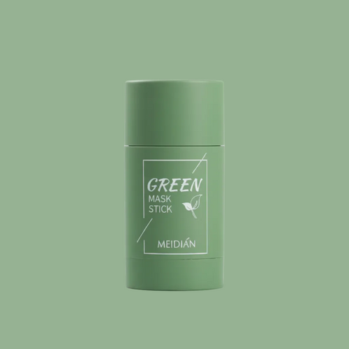 Green mask stick with 'MEIDIÓN' branding on a white background