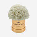 Basic Gold Superdome Box | White Roses