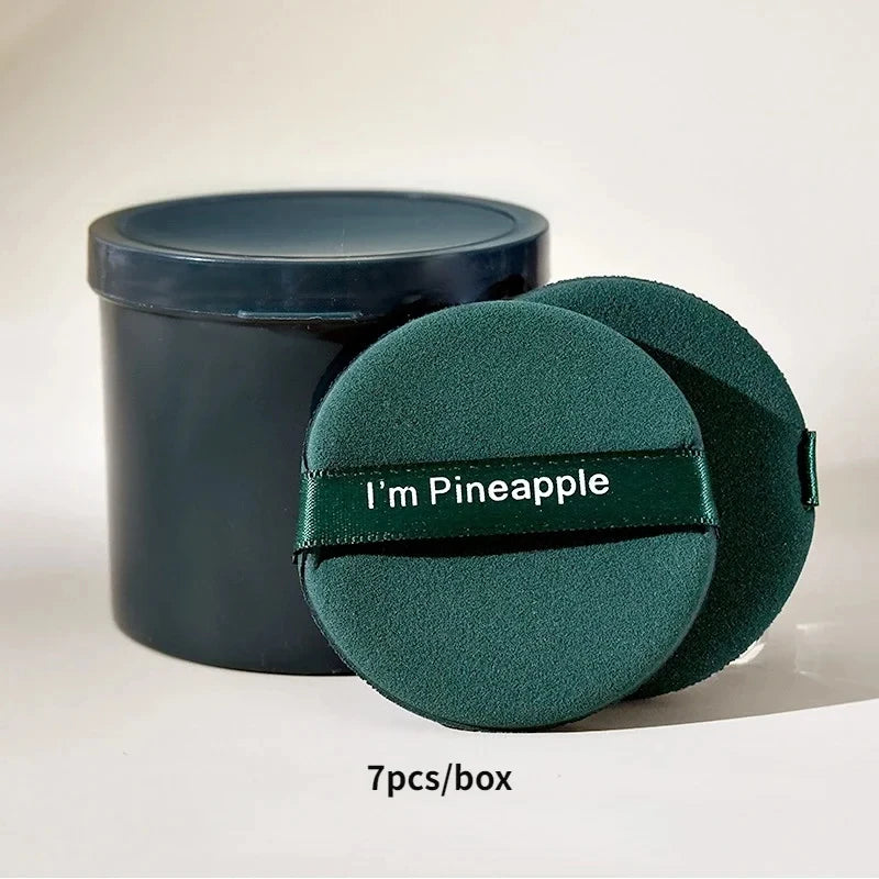 Soft 7Pcs Round Refill Air Cushion Makeup Puff Cosmetic Sponge Puff for Cushion Bb Cream Foundation with Containers