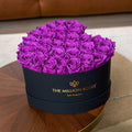 Heart Black Box | Bright Purple Roses
