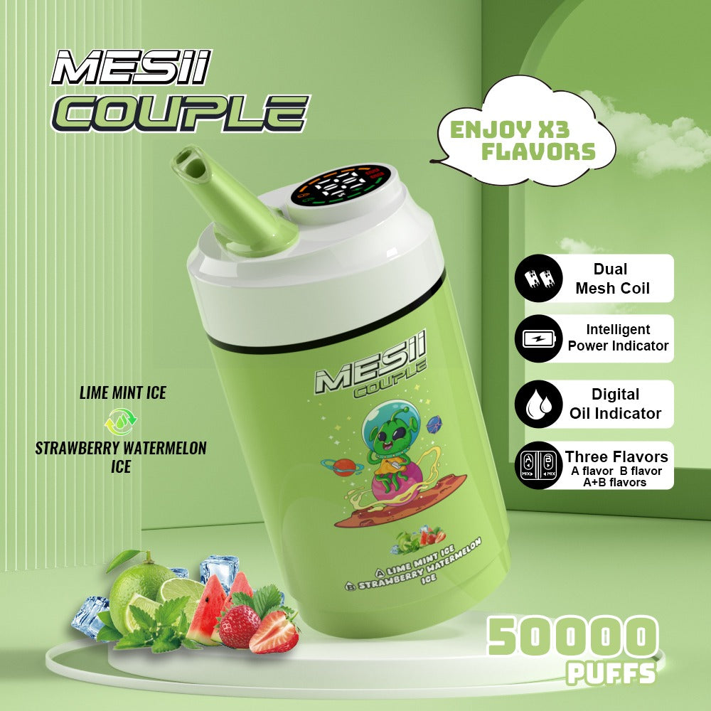 Mesii Couple - Dual Flavor Vape 50,000 Puffs 5% Nicotine Disposable Rechargeable