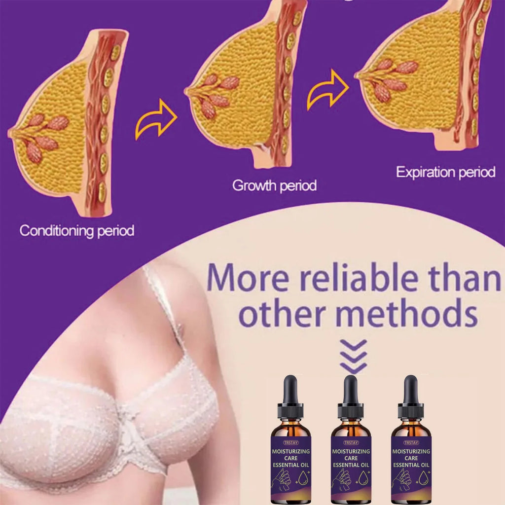 TRSTAY Chest Firming Essential Oil, 100% pure natural plant extract, effectively enhances and tightens the chest