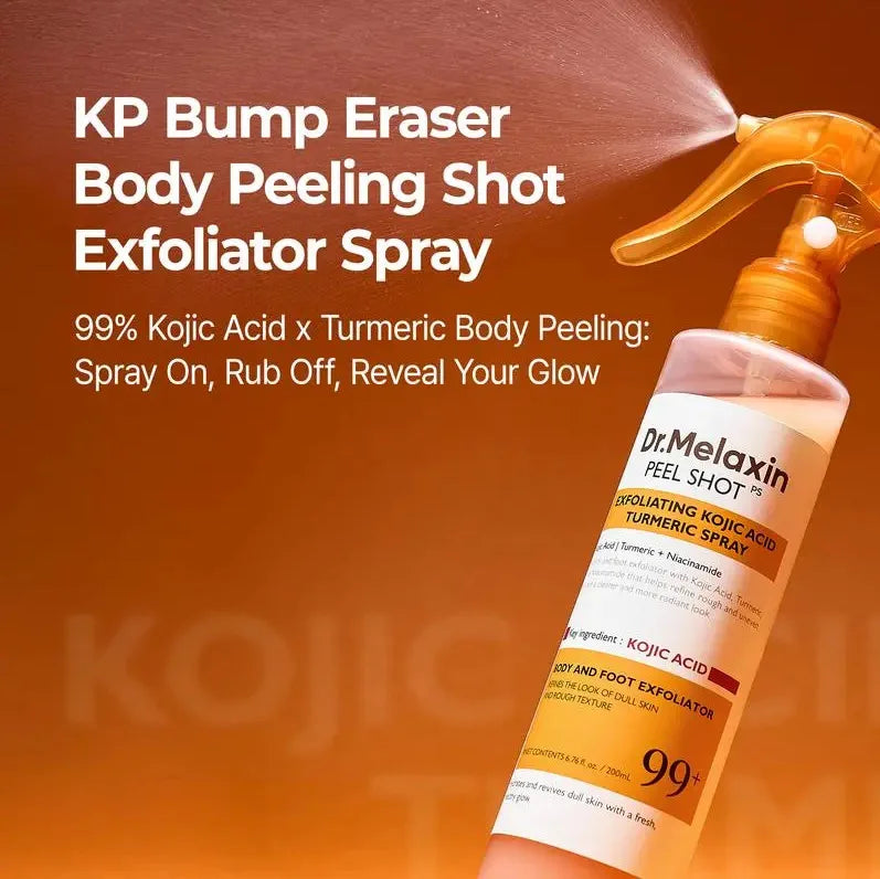 Exfoliating Turmeric Spray Body and Face Peel Spray Soothing Moisturizing Skin 200ml Exfoliating Kojic Acid Turmeric Spray