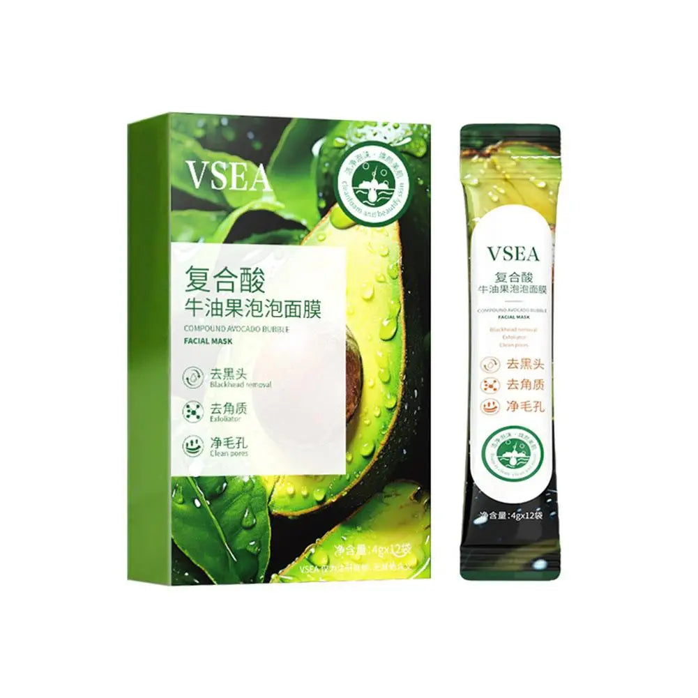 Anthocyanin Bubble Face Mask 12PCS – Pore Shrinking, Blackhead Removal, Deep Cleansing & Hydrating Facial Mud Mask
