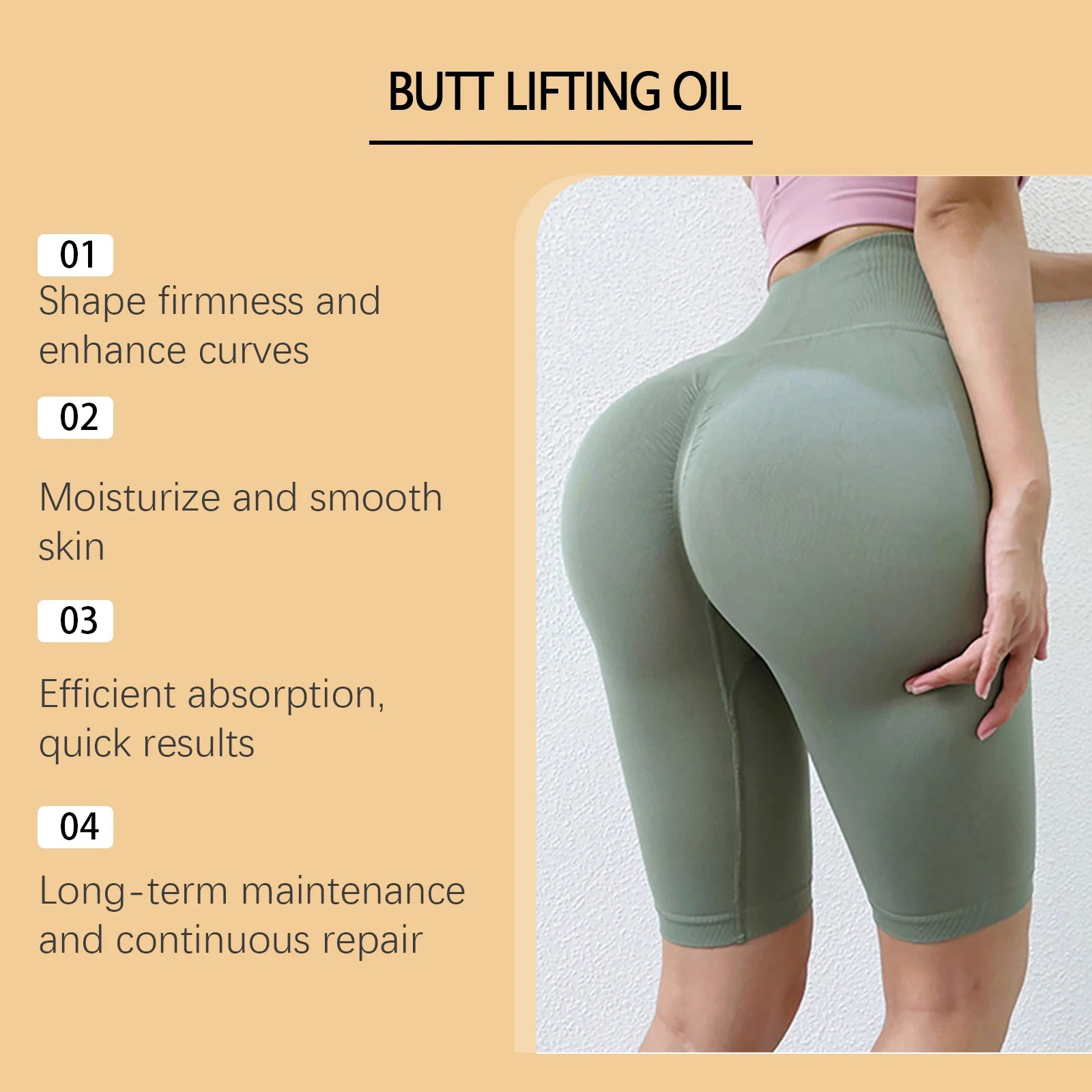 Buttock Enlargement Oil Hip Lifting Growth Firming Nourishing Moisturize Skin Tighten Pores Enhance Elasticity Body Massage Care